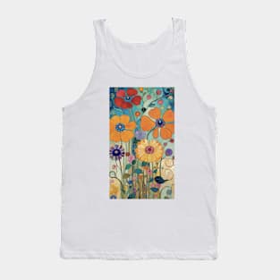 Gustav Klimt's Floral Opulence: Inspired Floral Pattern Tank Top